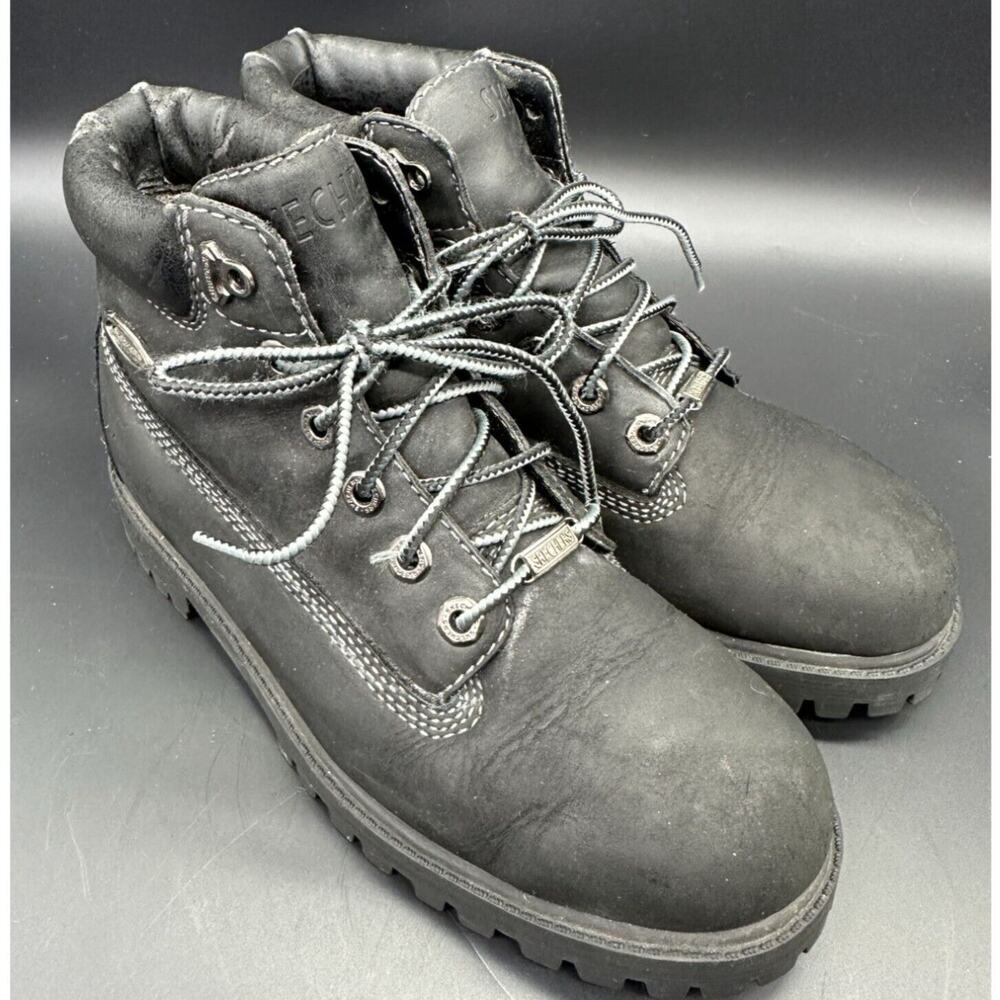 Skechers Black Chunky Grunge Style Combat Boots Size 7.5‎ Emo